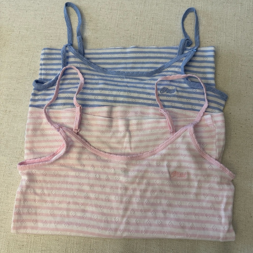 Victoria’s Secret Pink Striped Blue and Pink Cami Tank top
